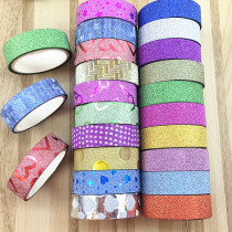 Flash adhesive strip gold powder paper hand ripping and paper adhesive tape DIY sticking handbill paper label paper decoration with 10 clothes