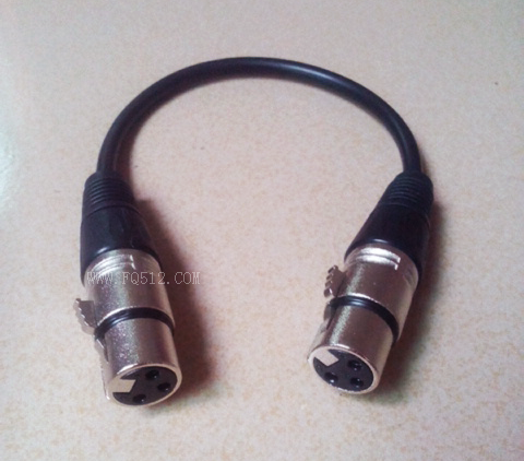 3-core straight through Carnon head mother to mother USB-DMX512 control desk signal adapter