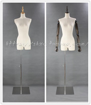 High-end female bust model clothing model props womens clothing mold frame with new stainless steel brushed square base