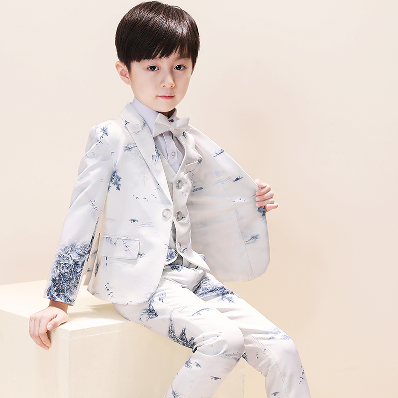 Children's suits suit 2021 new ethnic wind flower children walking show children's piano to serve boy's suit Spring and autumn