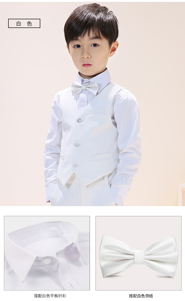 Trang phục trẻ em phù hợp với hoa cô gái nhỏ chủ trang phục piano trang phục cậu bé catwalk show cậu bé vest mùa thu cửa hàng quần áo trẻ em