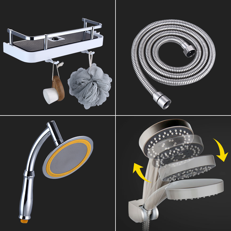 Shower Shower Hoses With Shower shower Shower Shower Thickened Base Shelve Accessories Lotus Porn Head Hose Stainless Steel