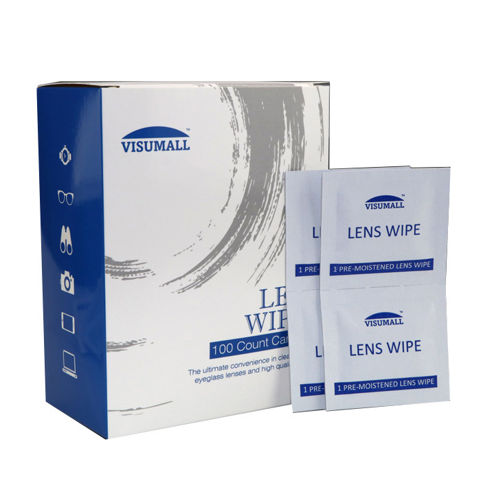 Maidicom VISUMALL Professional Optical Wipe Glasses Paper Lens Paper Lens Paper Screen Clean Wet Paper 100 pieces