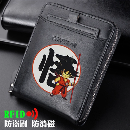 Dragon Ball, мужской короткий бумажник, мультяшный кошелек, анти-кража, подходит для студента
