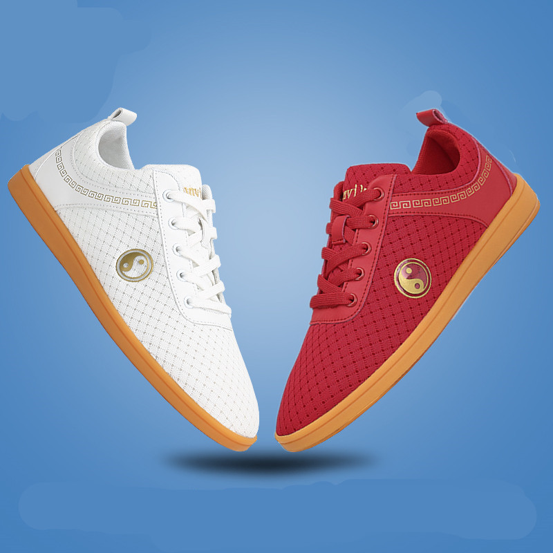Longquan Chenjiagou beef tendon bottom Taiji shoes autumn breathable mesh canvas exercise shoes men and women Taijiquan martial arts shoes