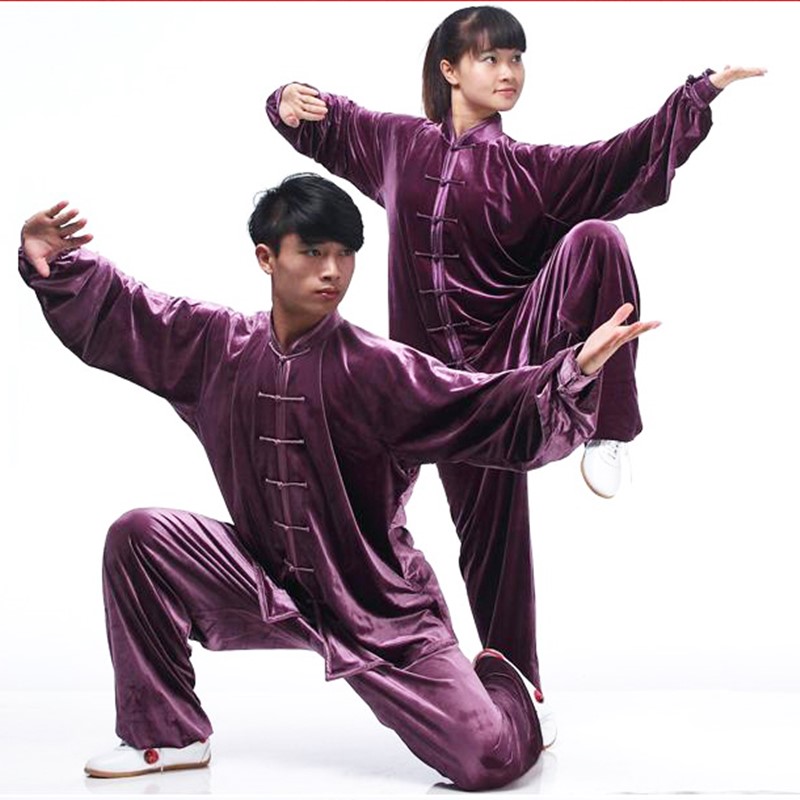 Yaxin winter thickened martial arts clothing warm gold velvet autumn and winter imported South Korea velvet men and women middle-aged and elderly Tai Chi clothing