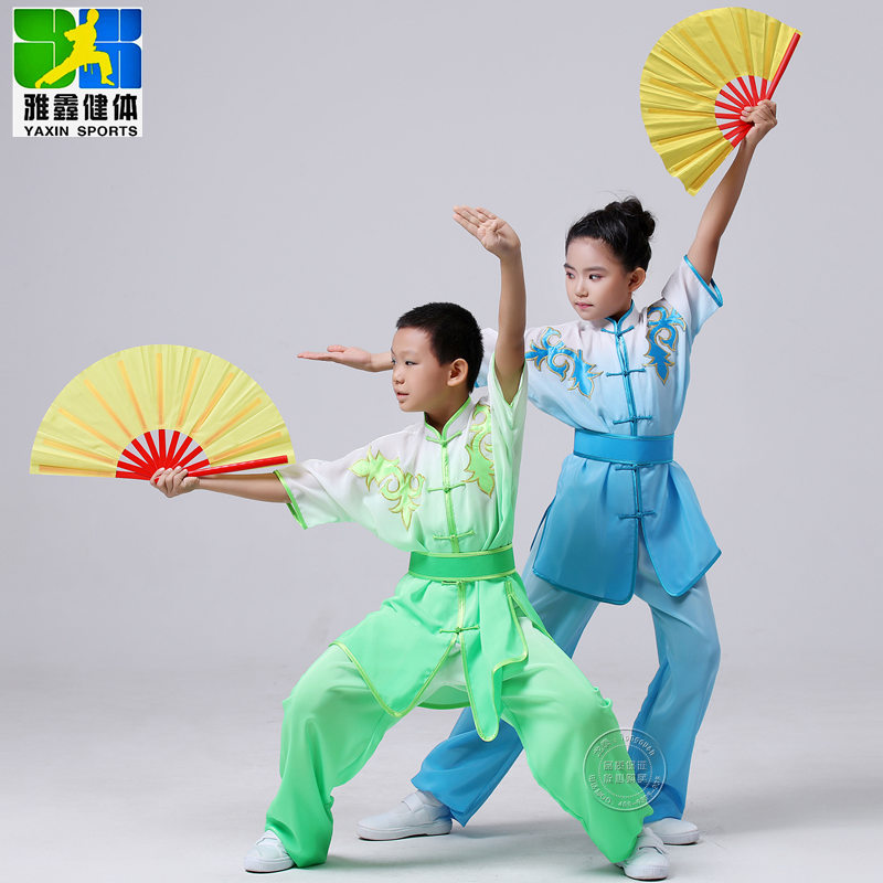 Longquan fashion male and female Taiji martial arts competition suit gradient rose red blue green purple Nanchang boxing suit embroidery