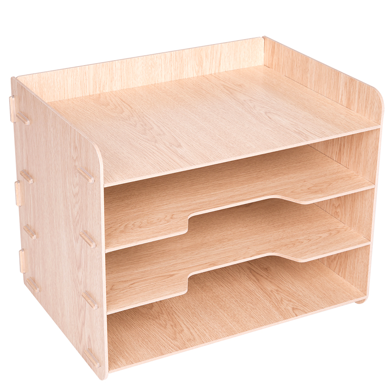 The 79213 combination file rack contains the file basket of materials frame wooden multi - layer file bar desktop stationery