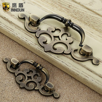 Eagle shield Chinese antique green bronze handle Paperback European retro hidden handle Drawer cabinet Wardrobe door handle