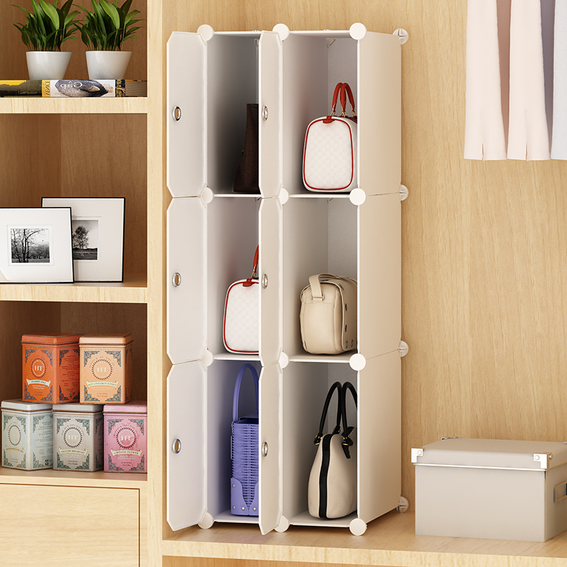 Wardrobe storage shelf Hanging bag Drawer-style bag home finishing box Leather bag Floor-to-ceiling shelf cabinet