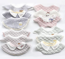 Three packs~Baby saliva towel fashion European padded thickened bib Pure cotton 360 degree baby waterproof bib