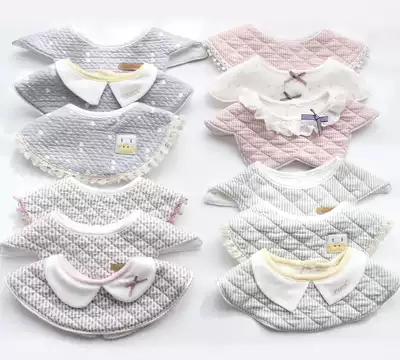 Three pack ~ baby saliva Towel fashion European clip cotton thick bib cotton 360 degree baby waterproof bib