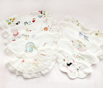 Lace embroidered bib baby 360 Degree Men and women Baby Cotton saliva towel bib good looking lace collar