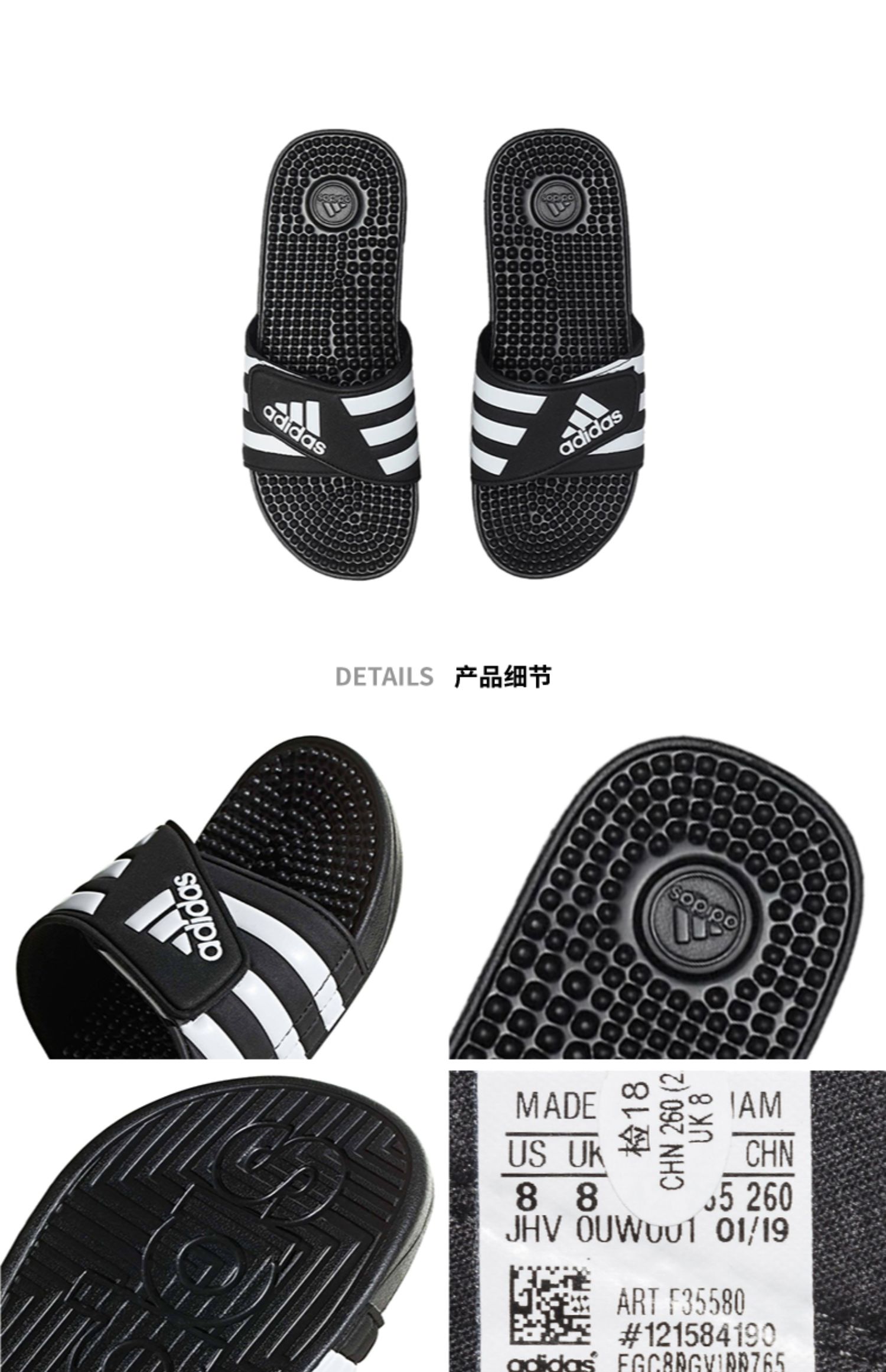Giày thể thao nam Adidas 2019 mùa xuân giày đi biển mới thể thao dép và dép một chiều dép F35580 - Dép thể thao dép sục crocs