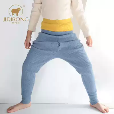 Fat and big fat children warm pants children's wool pants plus velvet thickened large size boys and girls bottomed cotton pants autumn and winter