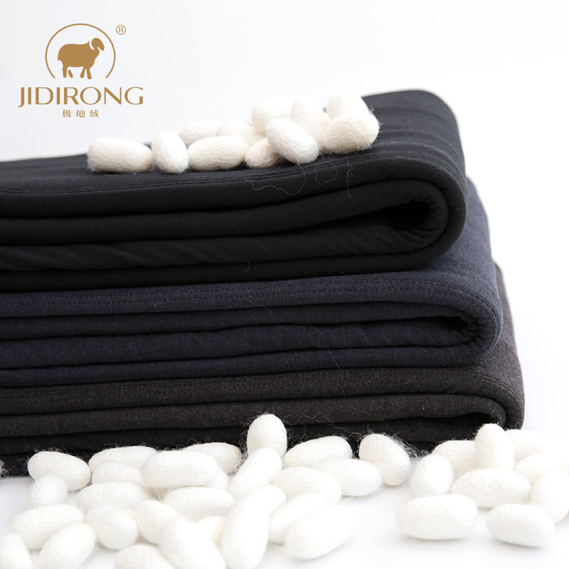 Polar fleece 100% silk wool interlayer warm pants men and women thick cotton pants full wool pants close-fitting underwear