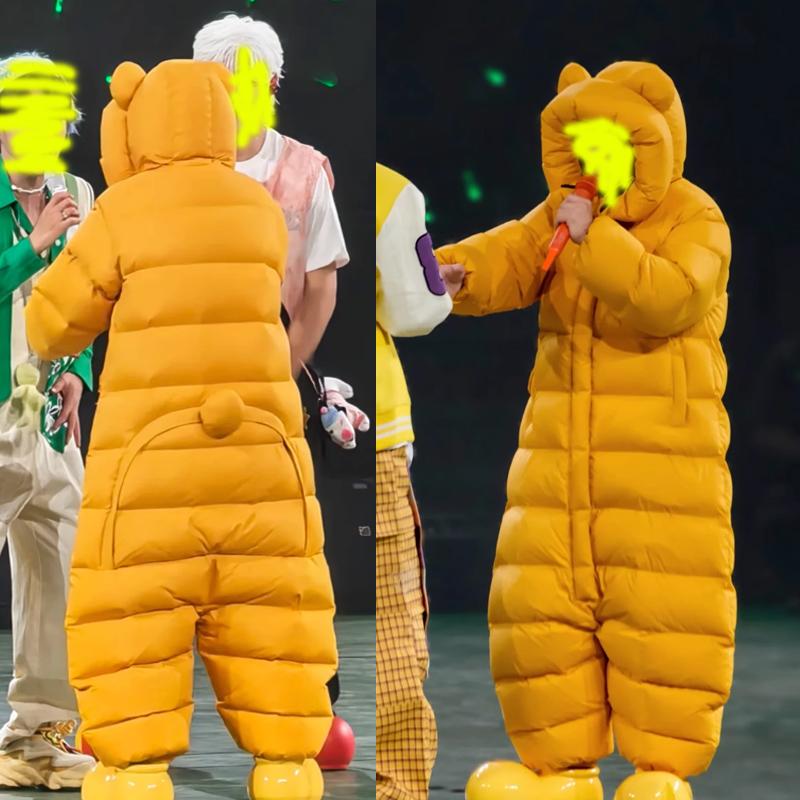 Yan Yun Style One-Piece down Jacket for Adults, Thickened Cold-Proof Clothing, Cute Bear Long Hooded Warm Cotton Coat for Women Yan Yun Style One-Piece down Jacket for Adults, Thickened Cold-Proof Clothing, Cute Bear Long Hooded Warm Cotton Coat for Women
