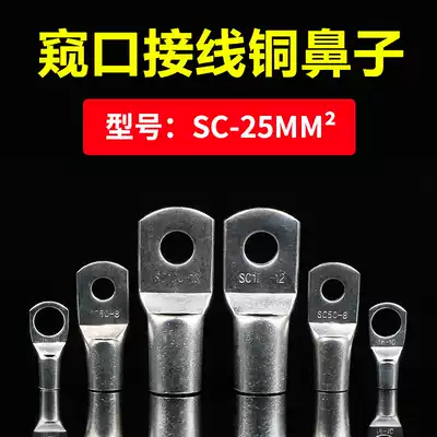 SC25-6 8 10 peep copper terminal block Short copper terminal block pressure line nose line ear 25 square A-level national standard copper
