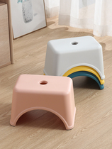 Child Plastic Backrest Small Stool Home Bench Living-room Non-slip Changing Shoes Stool Baby Bath short stool Bathroom Square Stool