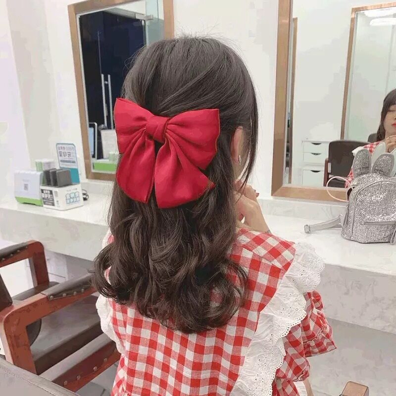 Parent-child butterfly knot hair with vintage Korean version wine red butterfly knot hair clip spring hair clip head decorated with women's day jk hairpin