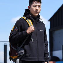 Fleece jacket autumn and winter new hooded polar fleece sweatshirt cardigan coat outdoor windproof jacket inner liner to keep warm