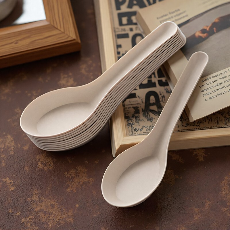 Disposable Spoon, Environmentally Friendly Plastic, Biodegradable Small Soup Spoon, Takeaway Fast Food Restaurant Spoon, Individually Packaged Commercial Dining Spoon Disposable Spoon, Environmentally Friendly Plastic, Biodegradable Small Soup Spoon, Takeaway Fast Food Restaurant Spoon, Individually Packaged Commercial Dining Spoon