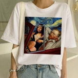 Новая внешняя торговля Tide Женская футболка Van Gogh Creative Van Gogh T -Fork Short -