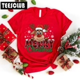 TEESCLUB Рождественская зеленая осенняя футболка, короткий рукав
