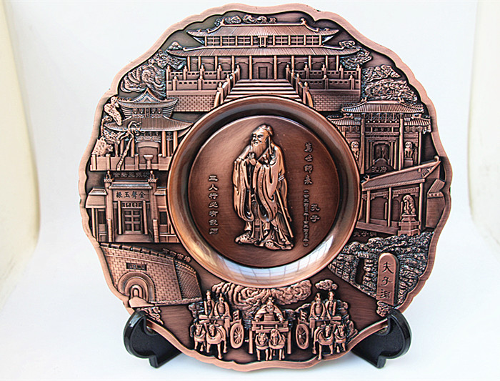 Pure Bronze Craft Gift Pendulum Decoration First Division Confucius Like Watch Pan Home Swing Accessories Book Room Teacher's Section Gift Country School Supplies