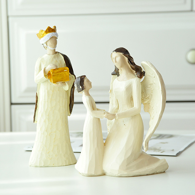 Holy angel combination Divine goddess image Resin Home gift decoration Character decoration God decoration