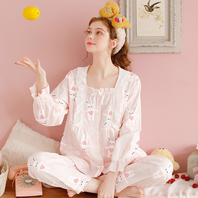 yourban confinement clothes spring and autumn pure cotton postpartum maternity nursing pajamas pregnancy house clothes set