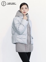 Designer joint model Jin Yujie down jacket womens short 23 autumn and winter goose down suit 2333