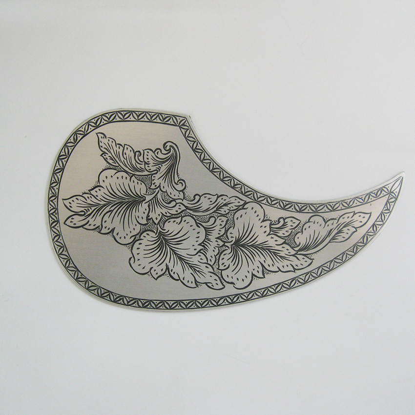 Manual engraving of classic leafy wood guitar with aluminum alloy guard plate 1mm Customize lettering lettering wood-A1-Taobao