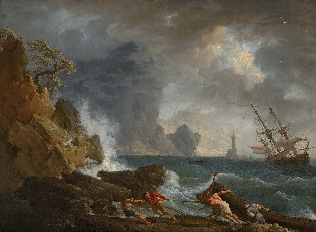 T036 (French) Venet (Claude-Joseph Vernet) Scenic oil painting high-definition gallery by Claude-Joseph Vernet