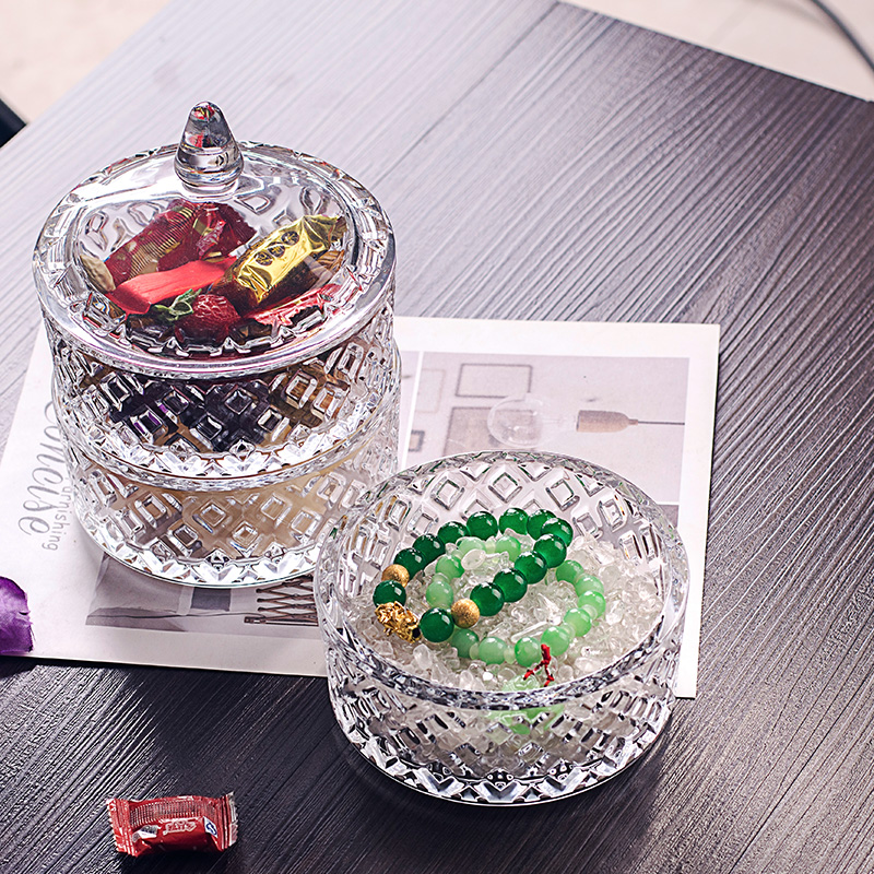 Glass sugar tank 3 layers 4 layers multi-layer storage jar with lid layered stackable dried fruit jar snack storage box jewelry box