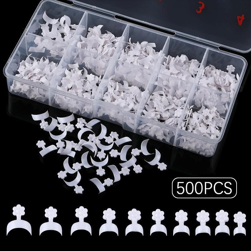 Free Shipping French-Style White Edge Nail Tips, Versatile Short Smiley Face Patch, Small Crescent Edge Half-Tip Ultra-Thin White Nail Tips