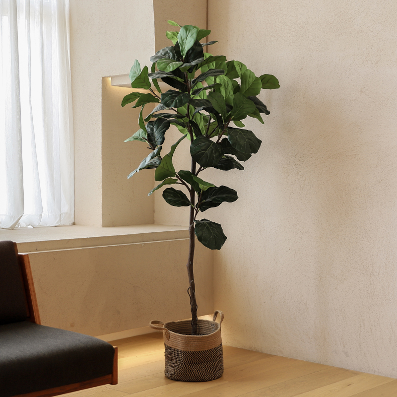 Sen space simulation plant qin leaf banyan fake tree bionic green plant indoor floor-to-ceiling large-scale potted wabi-sabi style decoration