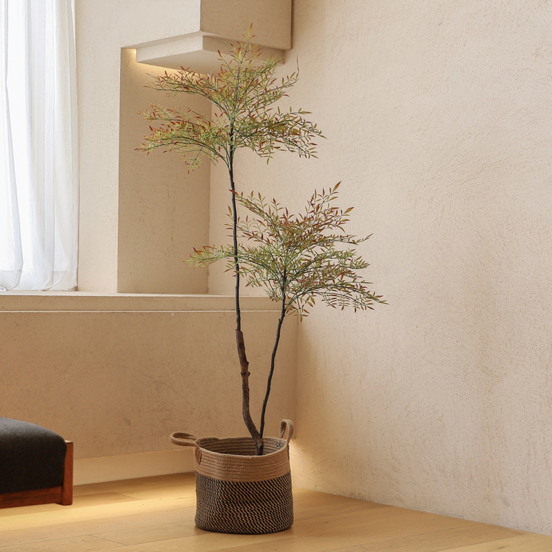 Fake green plant simulation plant large-scale indoor living room fake tree Nantian bamboo Japanese-style wabi-sabi style floor-to-ceiling potted ornament