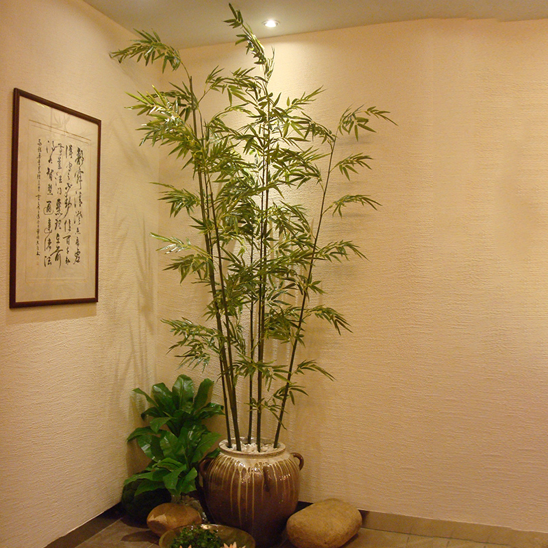 Bamboo potted decoration partition screen courtyard indoor hotel corner Zen landscape landscaping simulation green plants