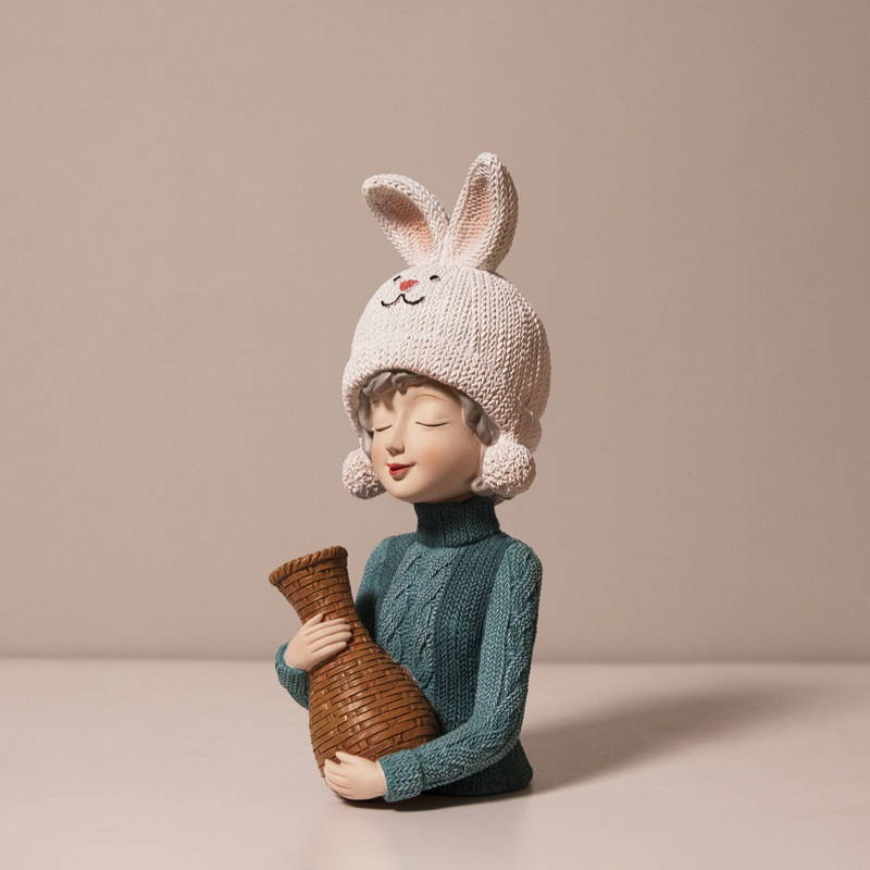 Mori space porch decorations home handmade characters living room decorations resin daily gift vase decorations