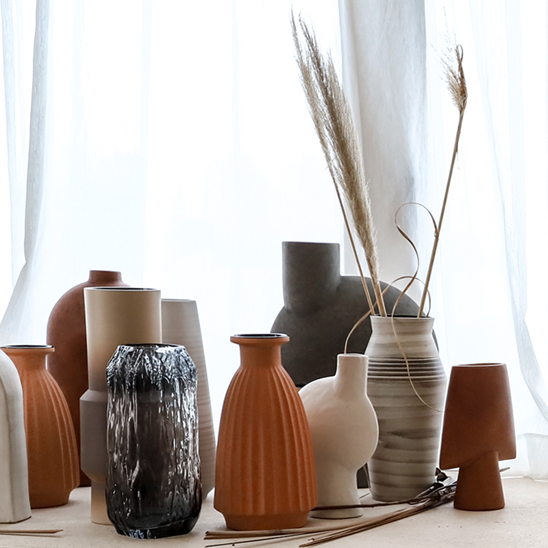 Mori Space Home Creative Green Plant B&B Ceramic Vase Japanese Style Bedroom Living Room Home Desktop Decoration