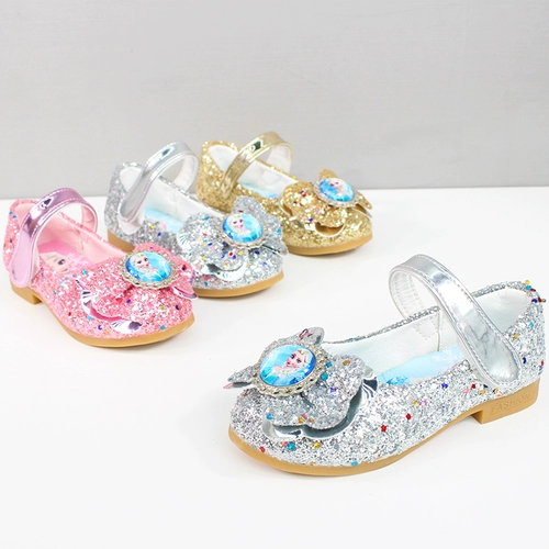 Детская обувь на высоком каблуке для принцессы для кожаной обуви, подходит для подростков, «Холодное сердце»