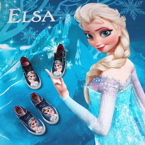 Демисезонные джинсовые мультяшные туфли из жемчуга для принцессы, тренд сезона, 3D, «Холодное сердце», прямые продажи с завода