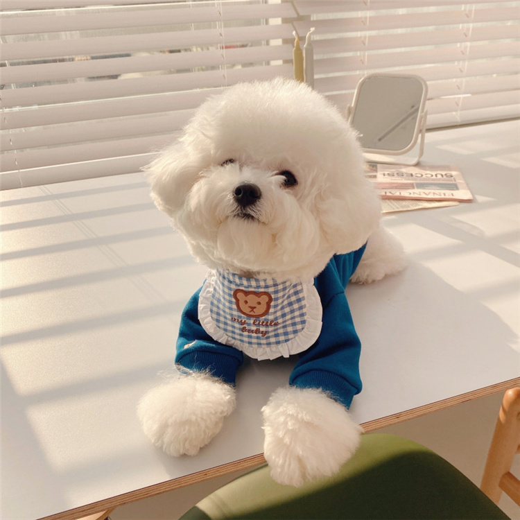 Korean Cute Plaid Embroidered Dogs Pet Containment scarves with cubs than bear Boometeddy kitty Kitty Scarf-Taobao