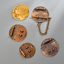 Round panel buckle antique small buckle zinc alloy lock buckle padlockable box buckle gift box wooden box packaging buckle