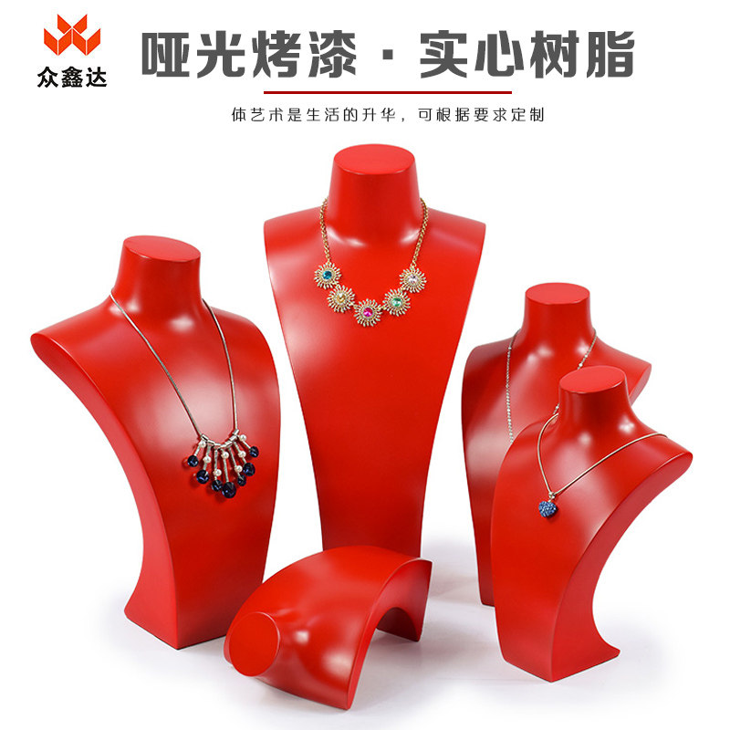 Baking Varnish Hanging Necklace Shelving Portrait Model Neck Gold Jewellery Shop Window Display Props Necklace show Show