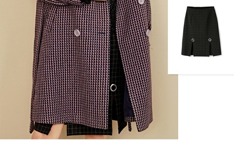 Áo khoác nữ mùa đông Lecho 2018 kẻ sọc dài kẻ sọc len len mùa đông nữ - Trung bình và dài Coat áo khoác da