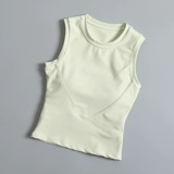 Топ с чашечками, одежда для йоги для йоги, тонкая быстросохнущая футболка без рукавов, майка для спортзала