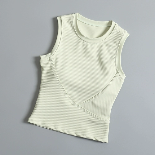 Топ с чашечками, одежда для йоги для йоги, тонкая быстросохнущая футболка без рукавов, майка для спортзала