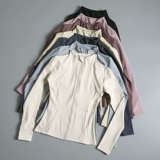 Быстросохнущая спортивная куртка, лонгслив, комплект для спортзала, одежда для йоги, защита от солнца, в обтяжку, для бега